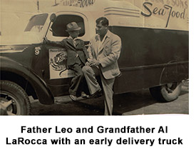 Father Al and Grandfather Leo LaRocca with an early delivery truck